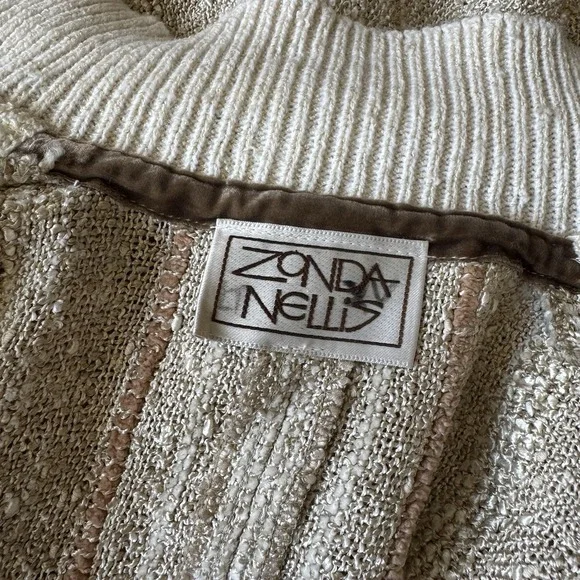 Zonda Nellis Vintage Knit Cardigan 1970s Oversized Cozy Lagenlook Wearable Art M - Picture 13 of 16
